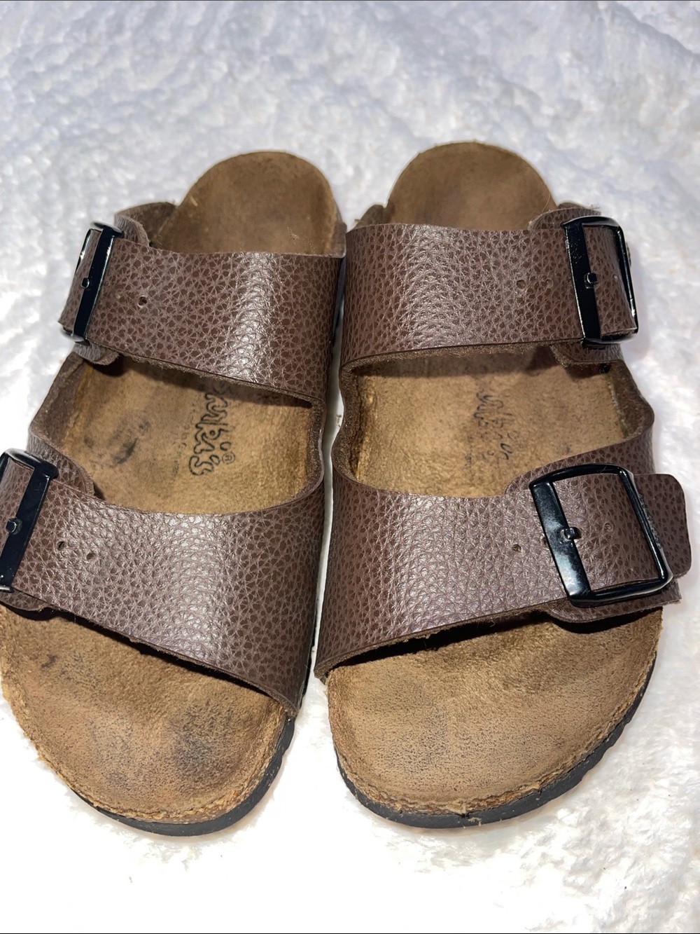 Birkis by Birkenstock Brown Double Strap Buckle Sandals